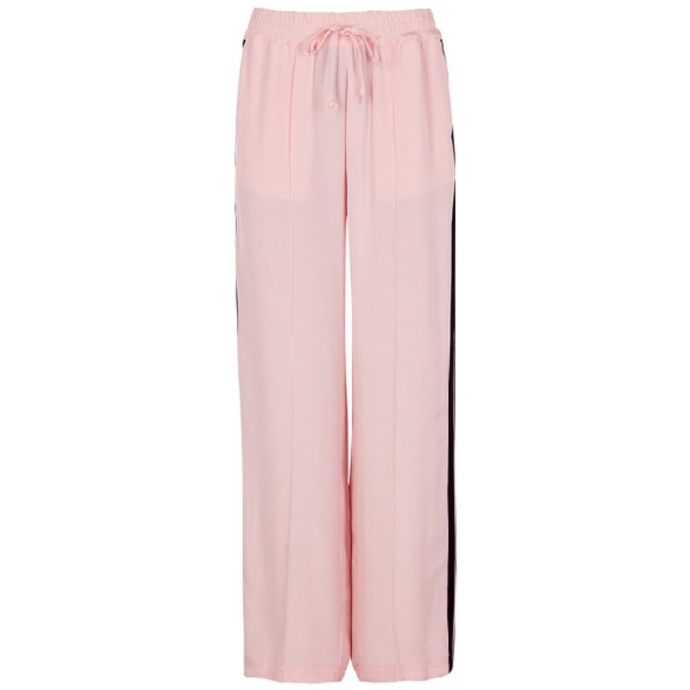 Serena Bute Pale Pink Wide-leg Silk Sweatpants